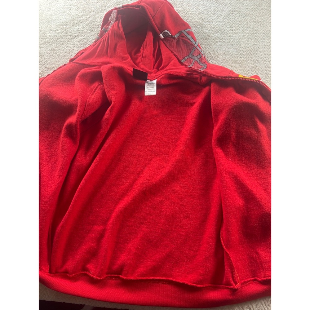NFL Team Apparel Kansas City Chiefs Youth Zip Up Helmet Mask Hoodie Red Large - Picture 7 of 8